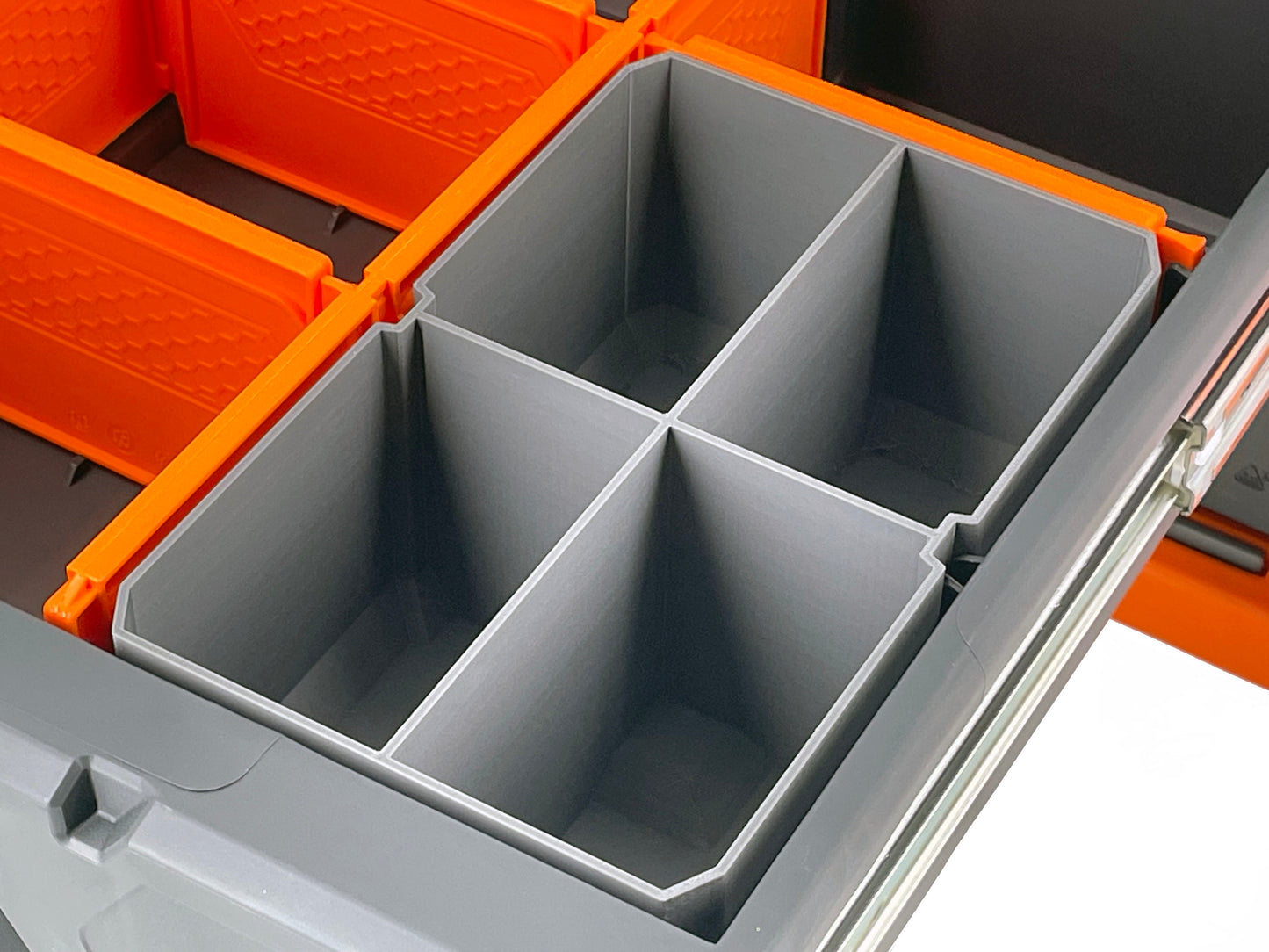 Klein Tools MODbox Three Drawer Toolbox Compatible Medium Nesting Bin - Gray