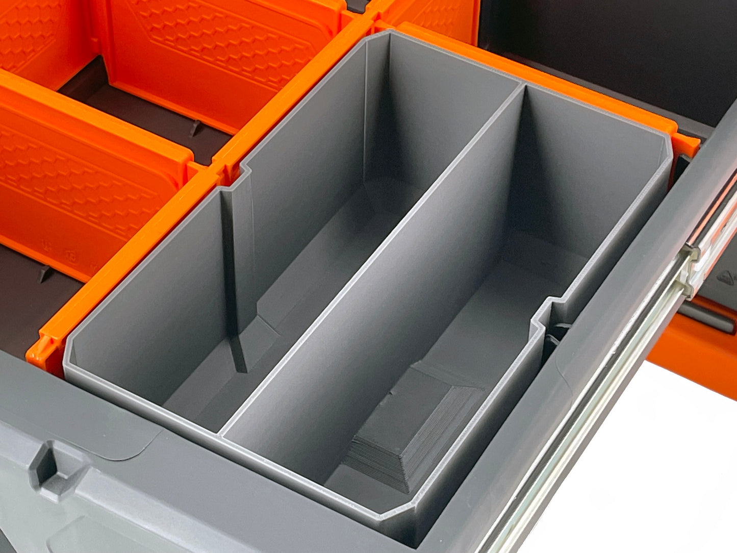 Klein Tools MODbox Three Drawer Toolbox Compatible Medium Nesting Bin - Gray