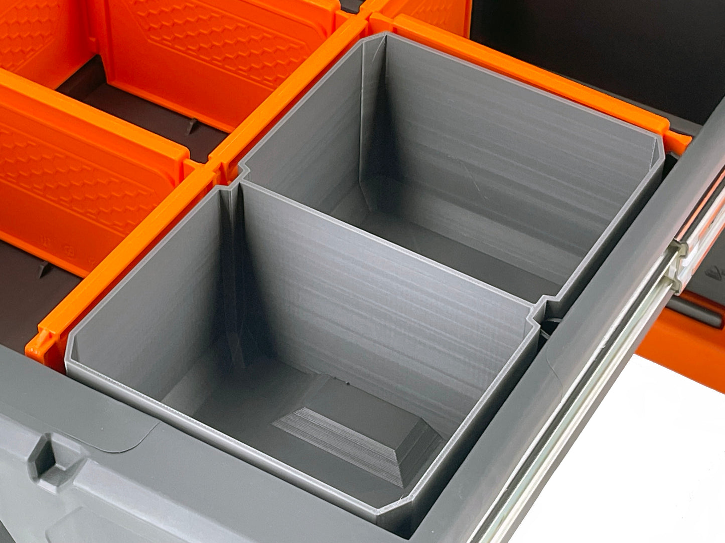 Klein Tools MODbox Three Drawer Toolbox Compatible Medium Nesting Bin - Gray