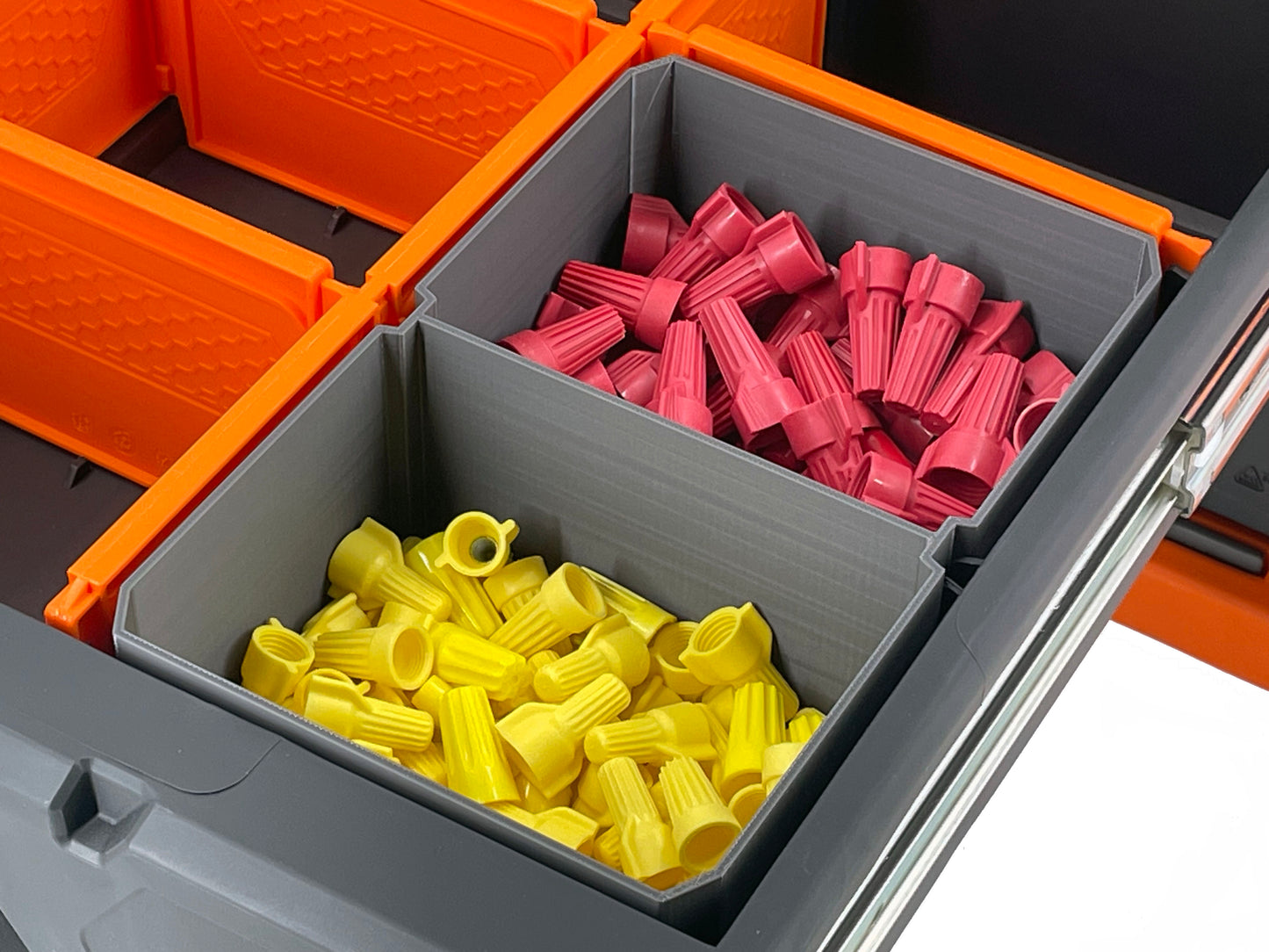 Klein Tools MODbox Three Drawer Toolbox Compatible Medium Nesting Bin - Gray