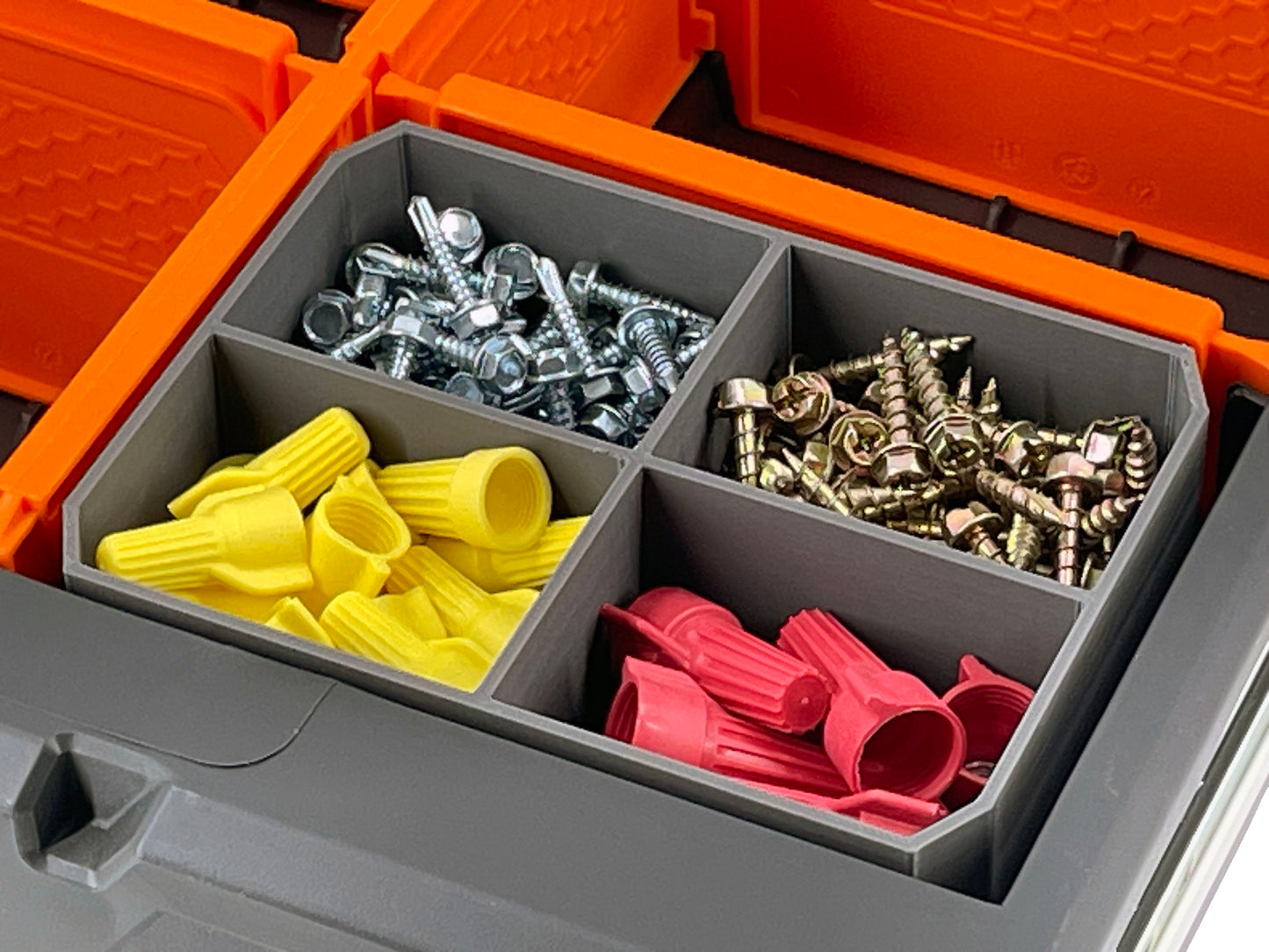 Klein Tools MODbox Three Drawer Toolbox Compatible Small Nesting Bin - Gray