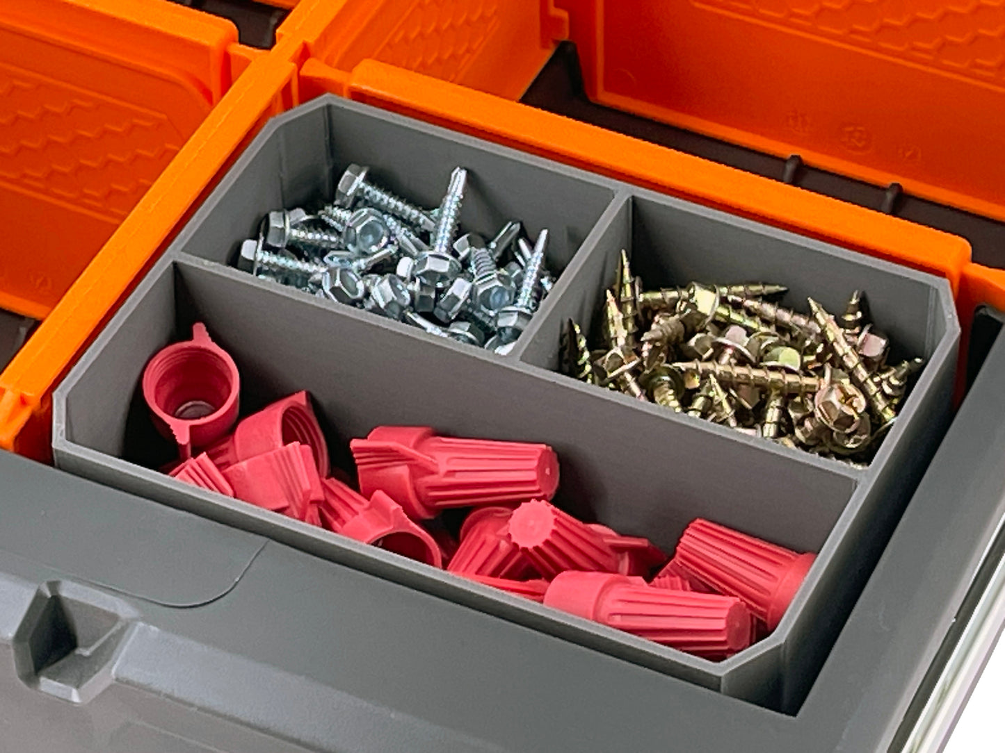 Klein Tools MODbox Three Drawer Toolbox Compatible Small Nesting Bin - Gray