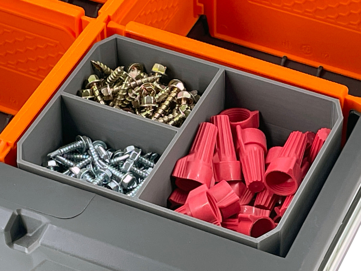 Klein Tools MODbox Three Drawer Toolbox Compatible Small Nesting Bin - Gray