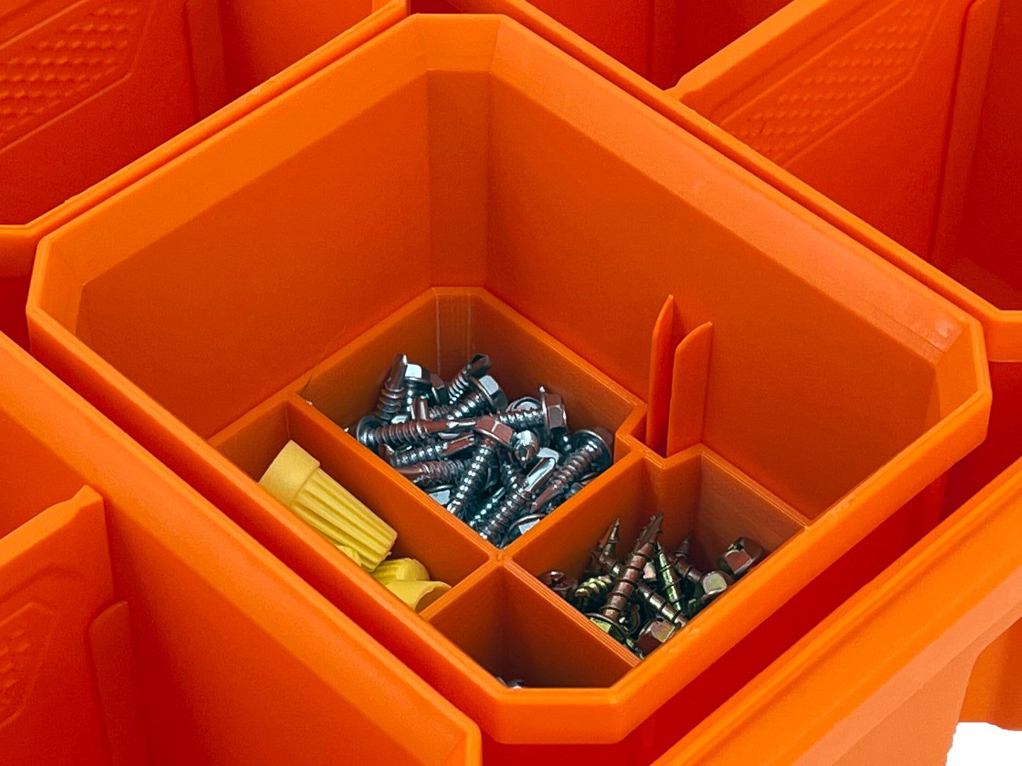 Klein Tools MODbox Tall Component Box, Half Width Organizer Compatible Small Nesting Insert Bins - Orange