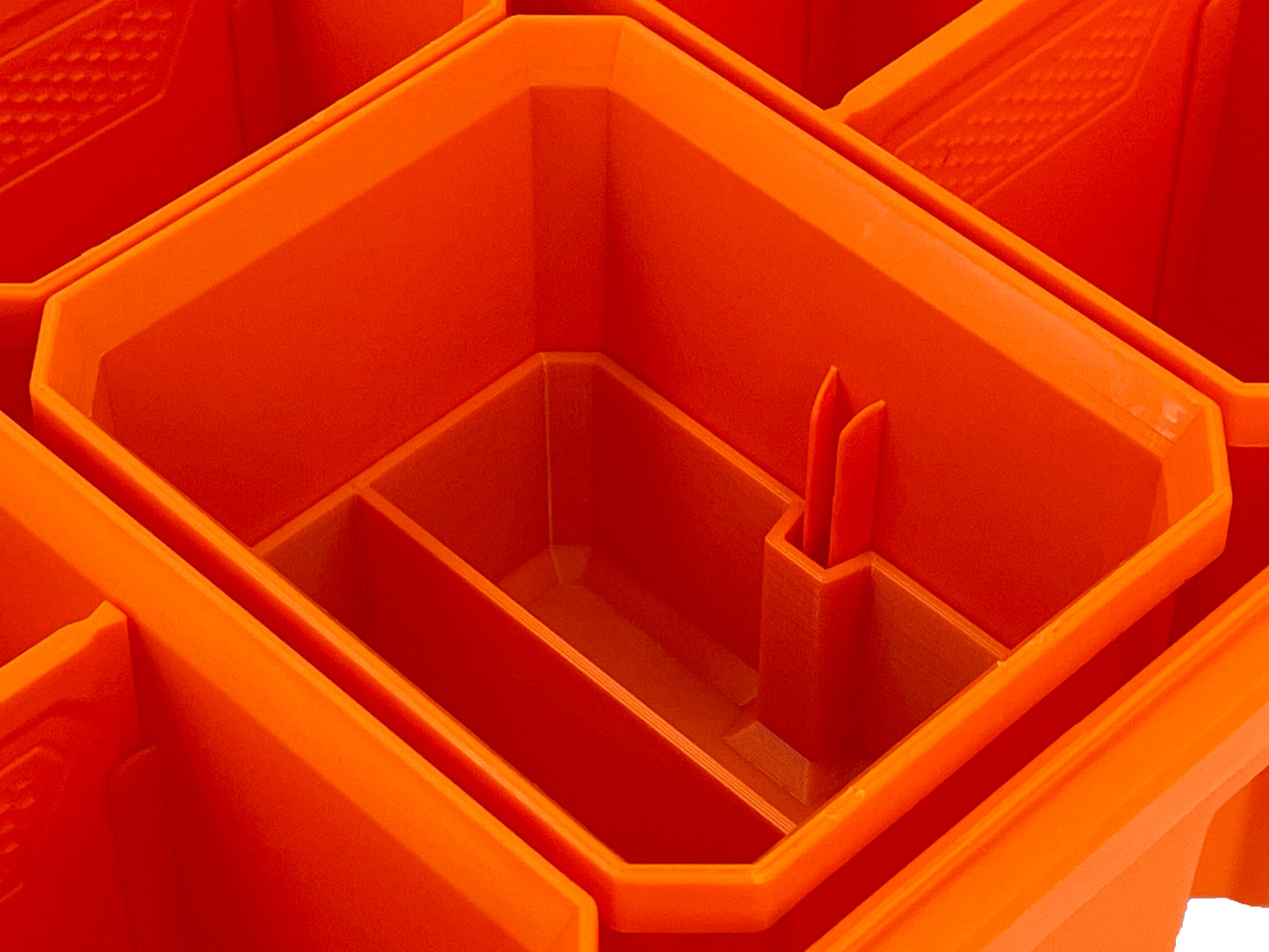Klein Tools MODbox Tall Component Box, Half Width Organizer Compatible Small Nesting Insert Bins - Orange