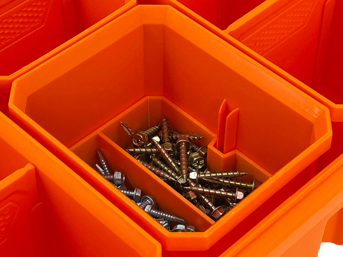 Klein Tools MODbox Tall Component Box, Half Width Organizer Compatible Small Nesting Insert Bins - Orange