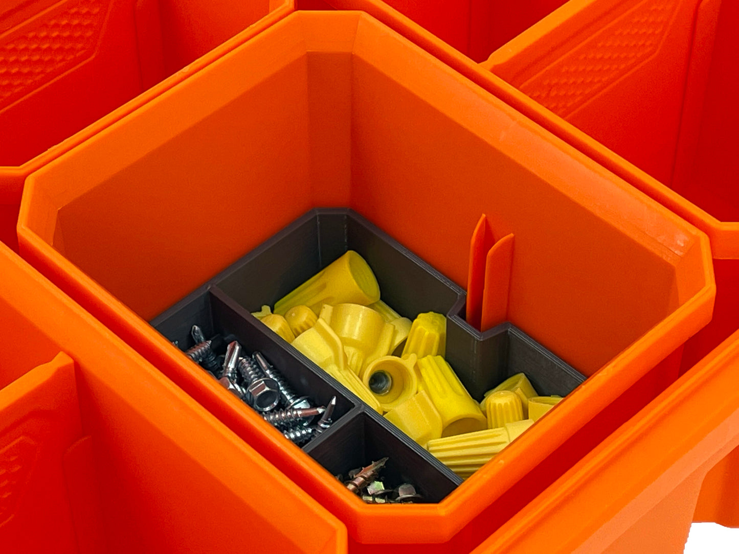 Klein Tools MODbox Tall Component Box, Half Width Organizer Compatible Small Nesting Insert Bins - Gray