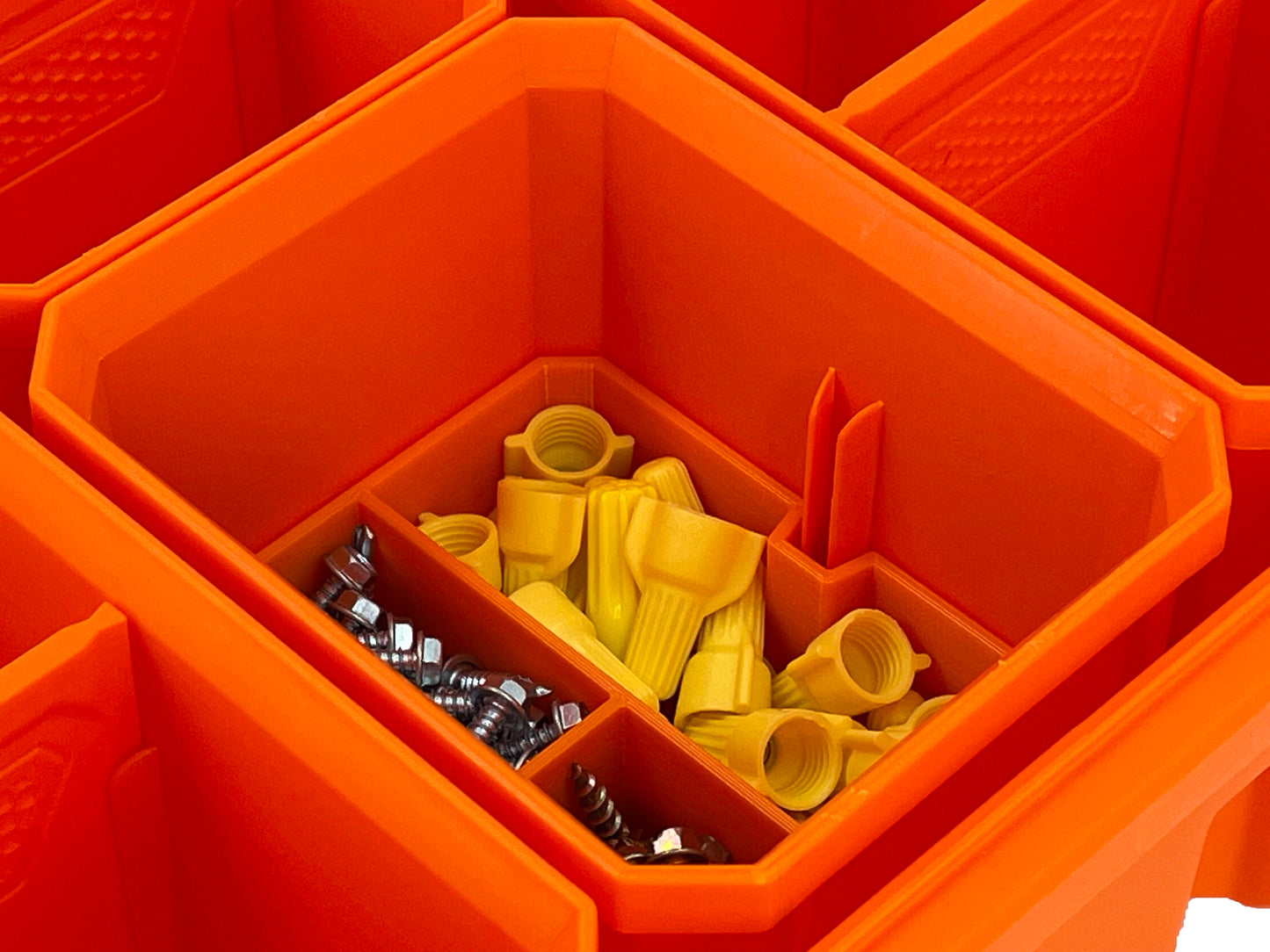 Klein Tools MODbox Tall Component Box, Half Width Organizer Compatible Small Nesting Insert Bins - Orange