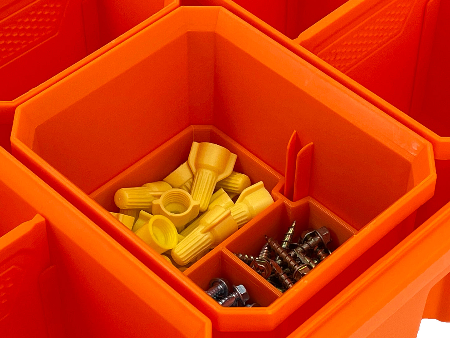 Klein Tools MODbox Tall Component Box, Half Width Organizer Compatible Small Nesting Insert Bins - Orange