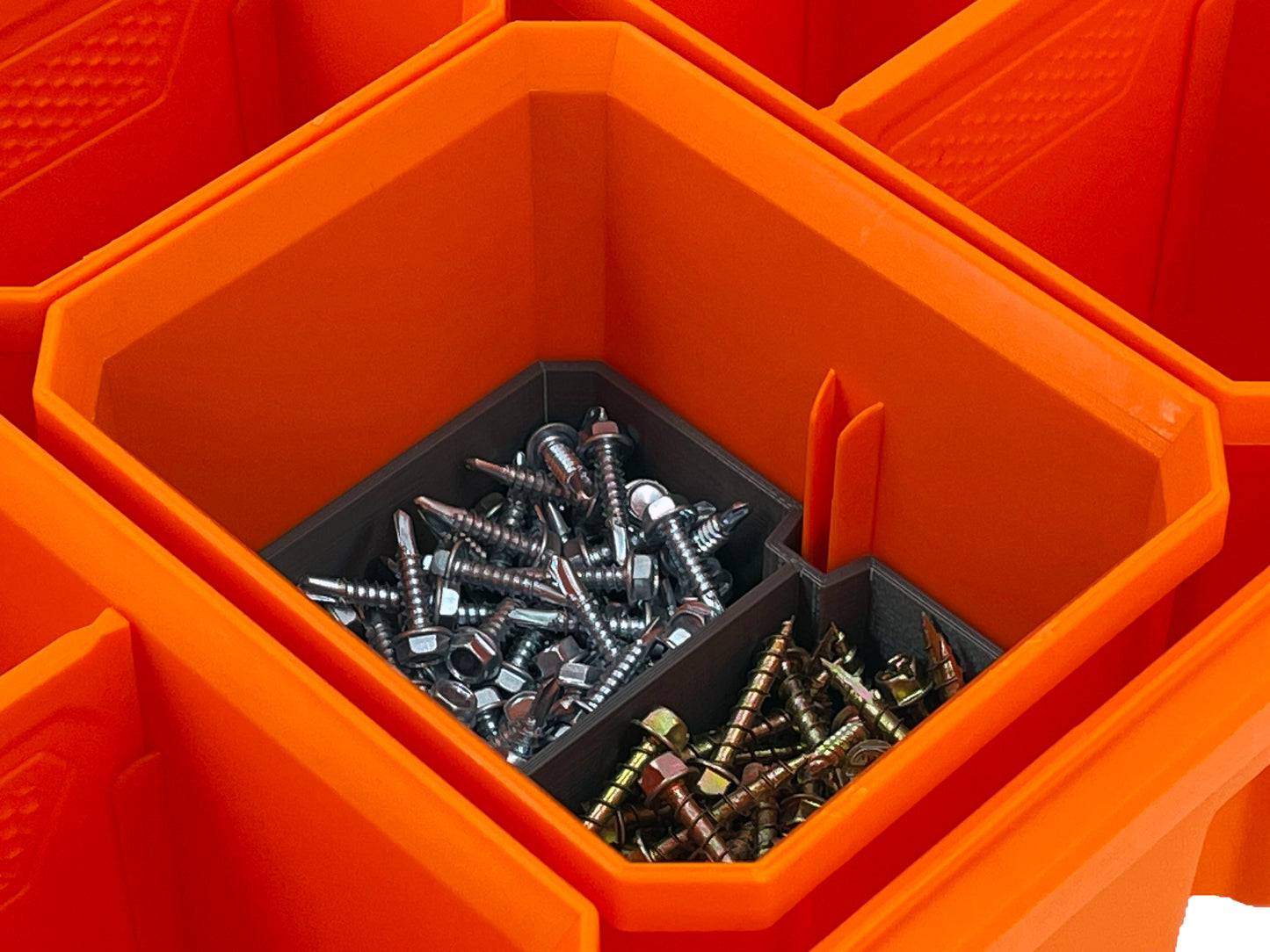 Klein Tools MODbox Tall Component Box, Half Width Organizer Compatible Small Nesting Insert Bins - Gray