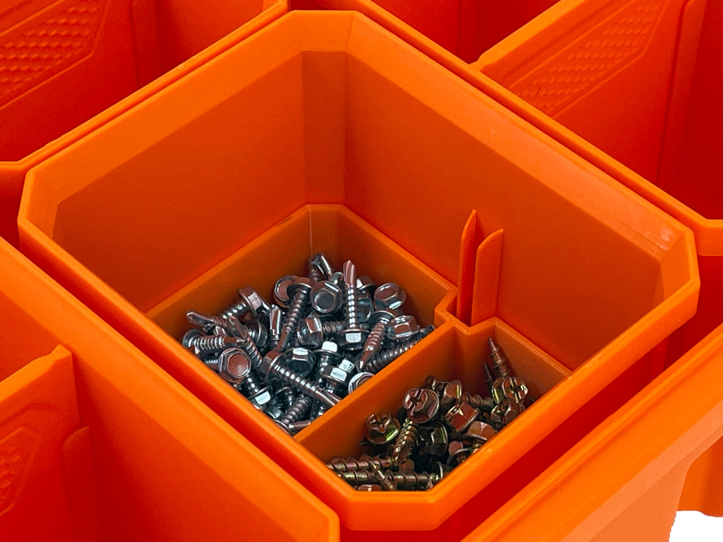 Klein Tools MODbox Tall Component Box, Half Width Organizer Compatible Small Nesting Insert Bins - Orange