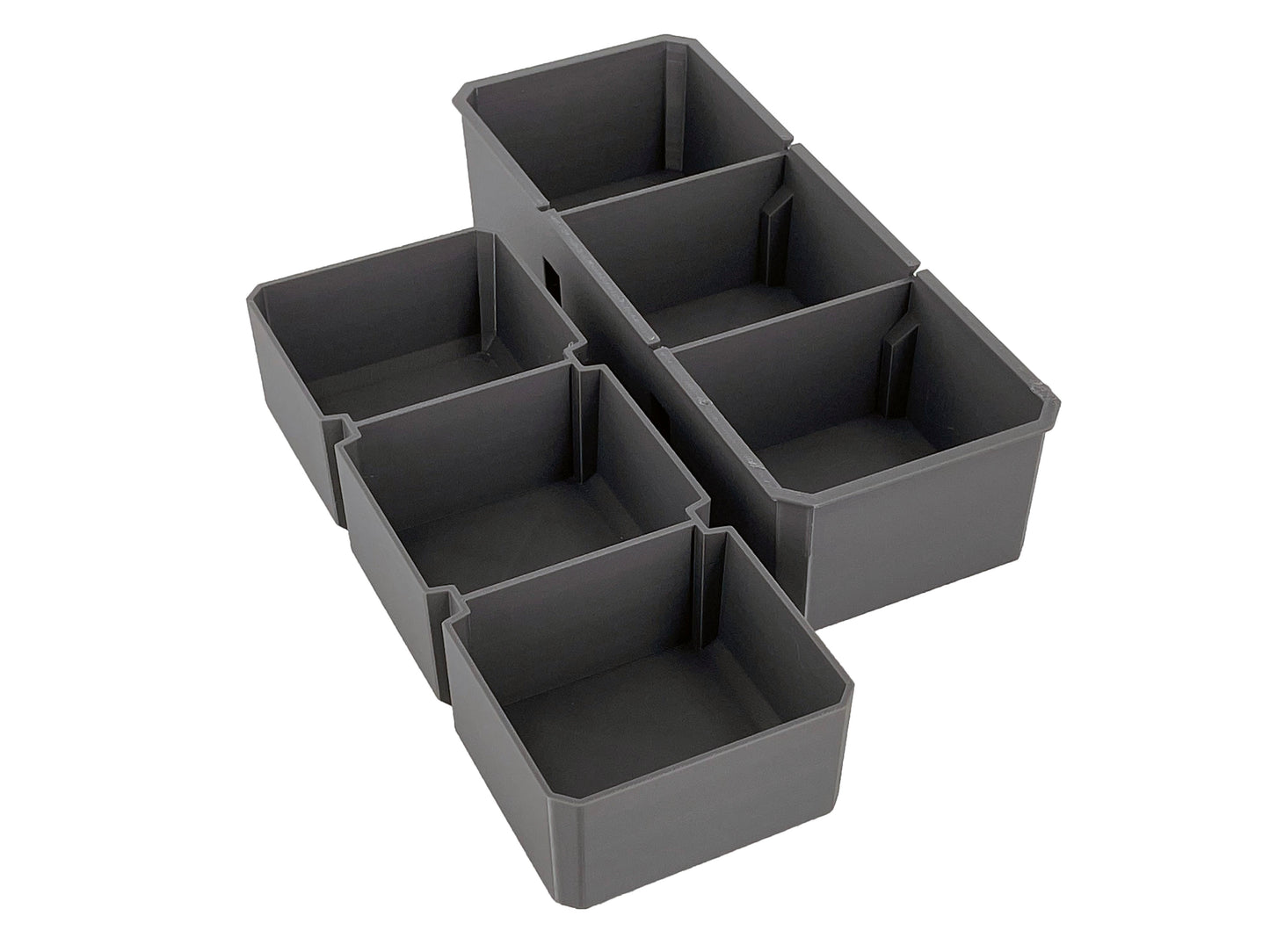 Klein Tools MODbox Tall Component Box, Half Width Organizer Compatible Large Nesting Insert Bins - Gray