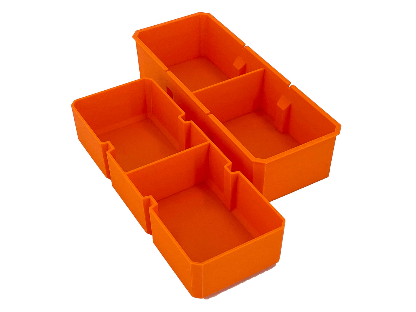 Klein Tools MODbox Tall Component Box, Half Width Organizer Compatible Large Nesting Insert Bins - Orange