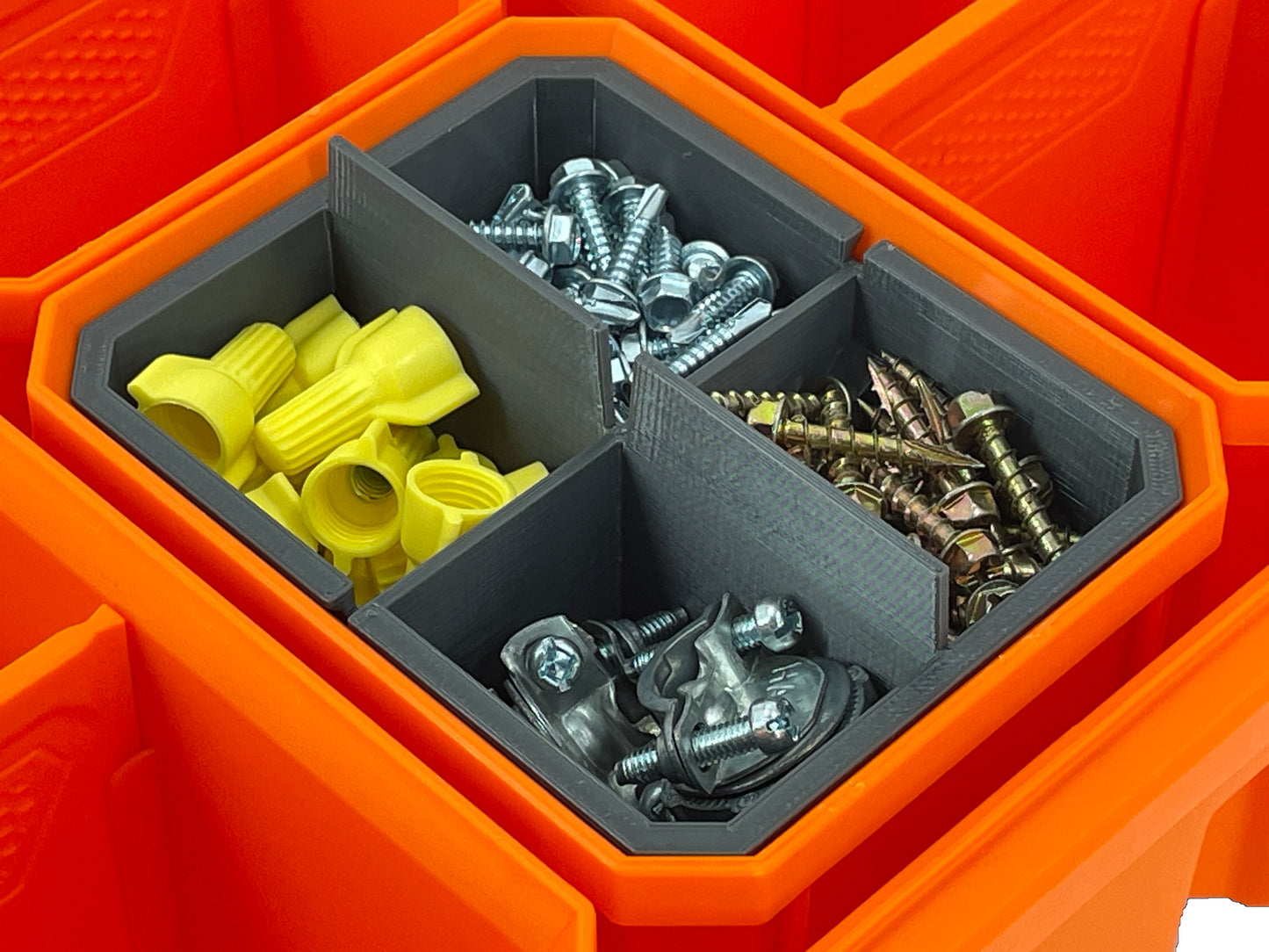 Klein Tools MODbox Tall Component Box, Half Width Organizer Compatible Small Nesting Insert Bins - Gray
