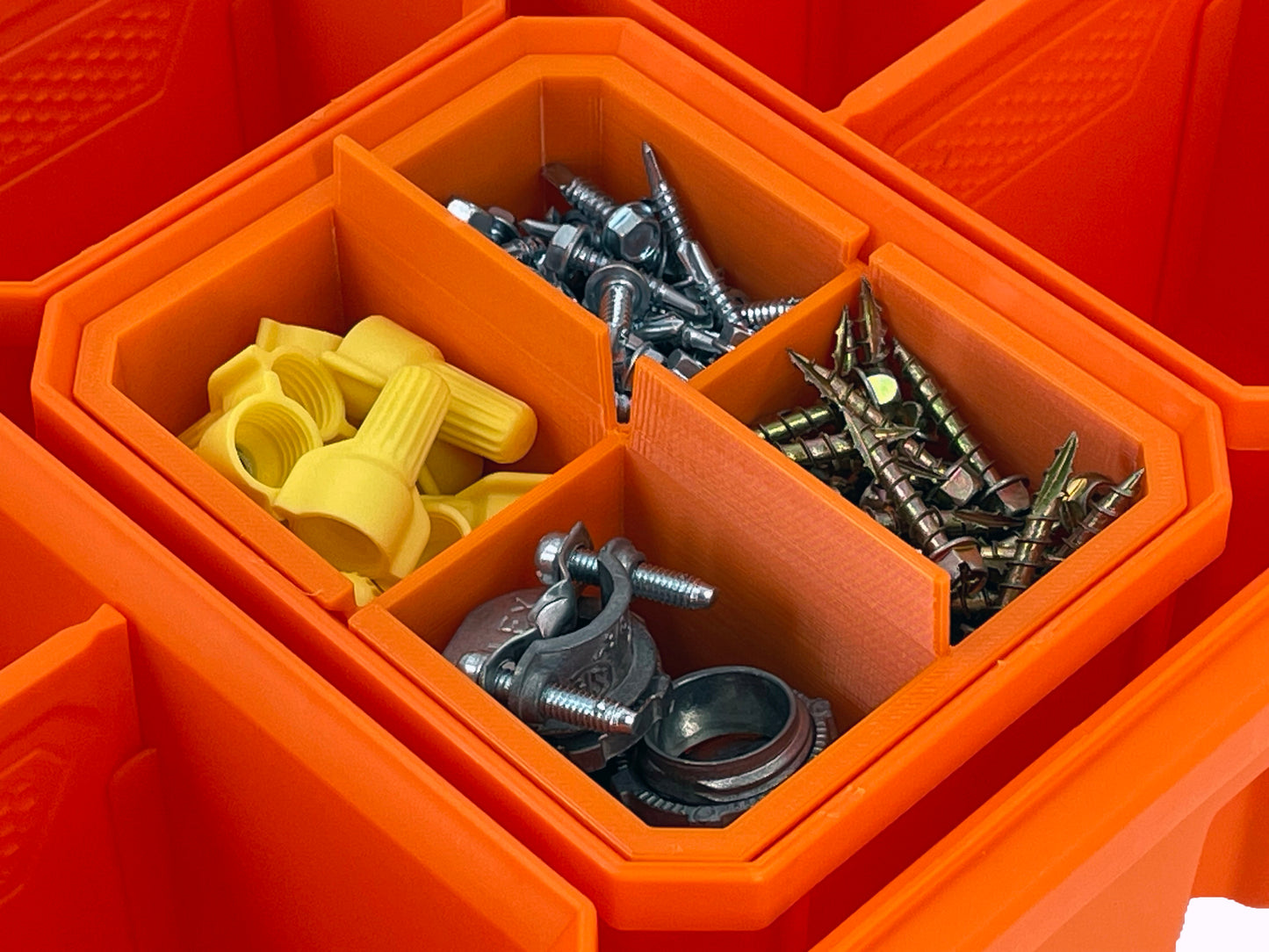 Klein Tools MODbox Tall Component Box, Half Width Organizer Compatible Small Nesting Insert Bins - Orange