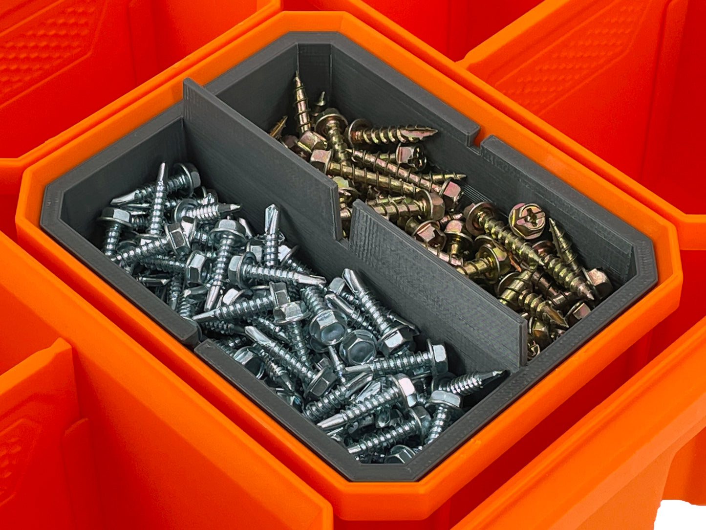 Klein Tools MODbox Tall Component Box, Half Width Organizer Compatible Small Nesting Insert Bins - Gray