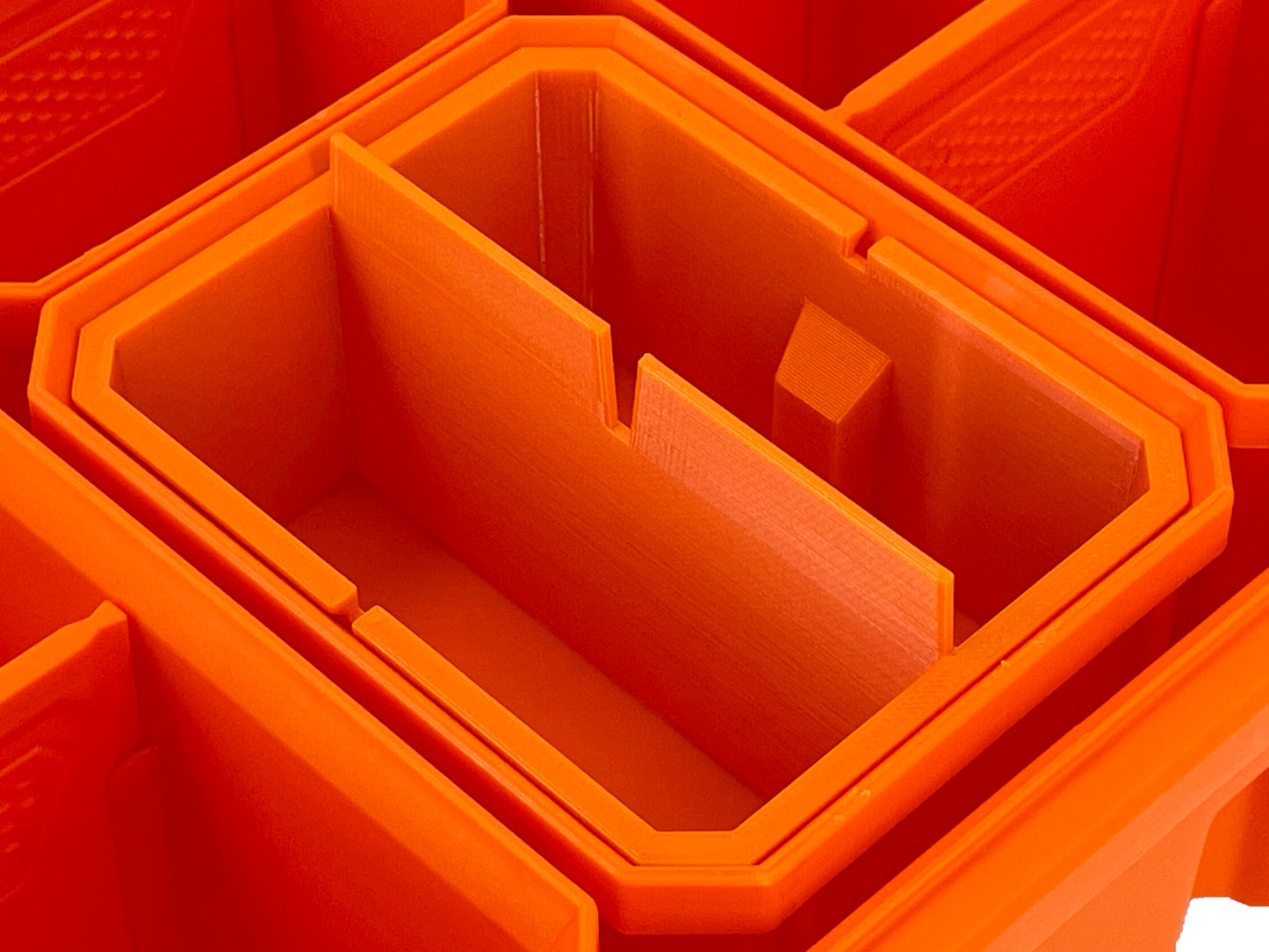 Klein Tools MODbox Tall Component Box, Half Width Organizer Compatible Small Nesting Insert Bins - Orange