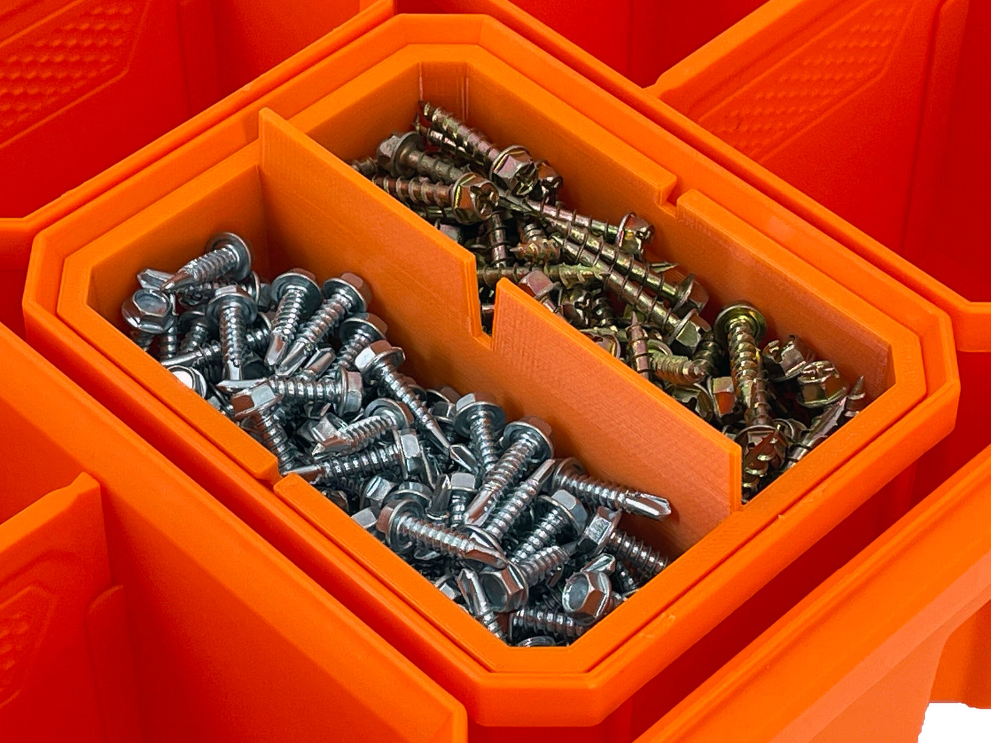 Klein Tools MODbox Tall Component Box, Half Width Organizer Compatible Small Nesting Insert Bins - Orange