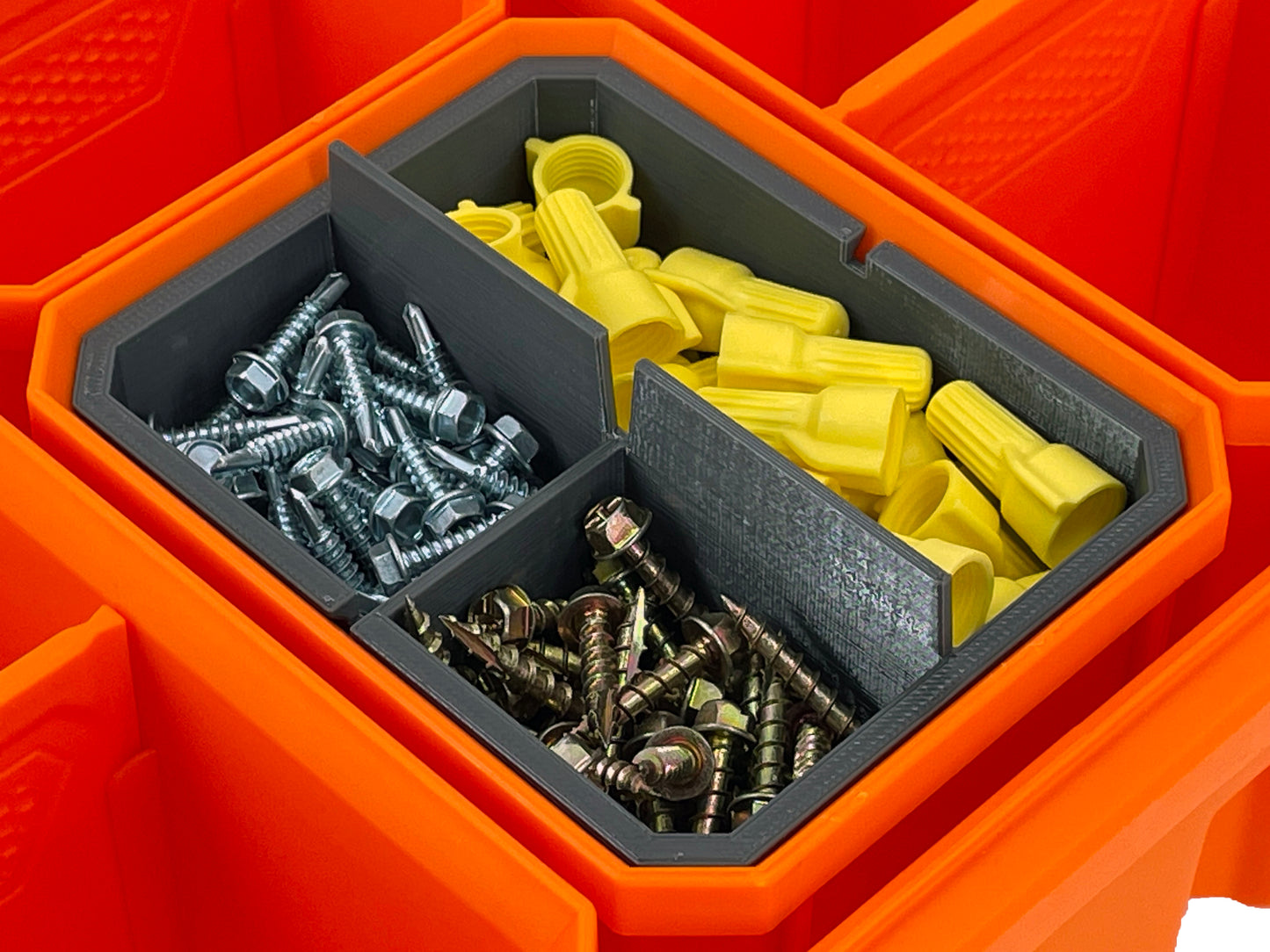 Klein Tools MODbox Tall Component Box, Half Width Organizer Compatible Small Nesting Insert Bins - Gray