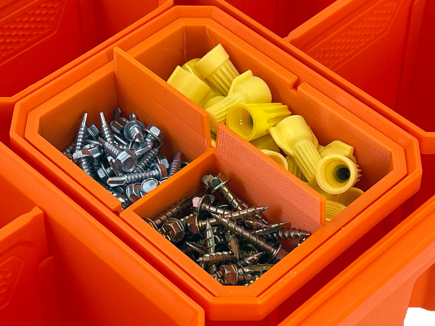 Klein Tools MODbox Tall Component Box, Half Width Organizer Compatible Small Nesting Insert Bins - Orange