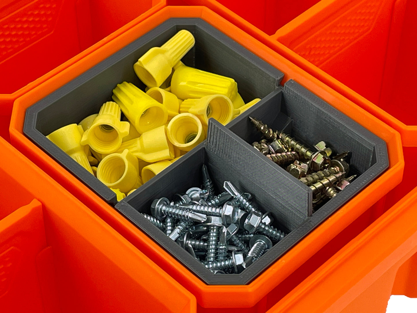 Klein Tools MODbox Tall Component Box, Half Width Organizer Compatible Small Nesting Insert Bins - Gray