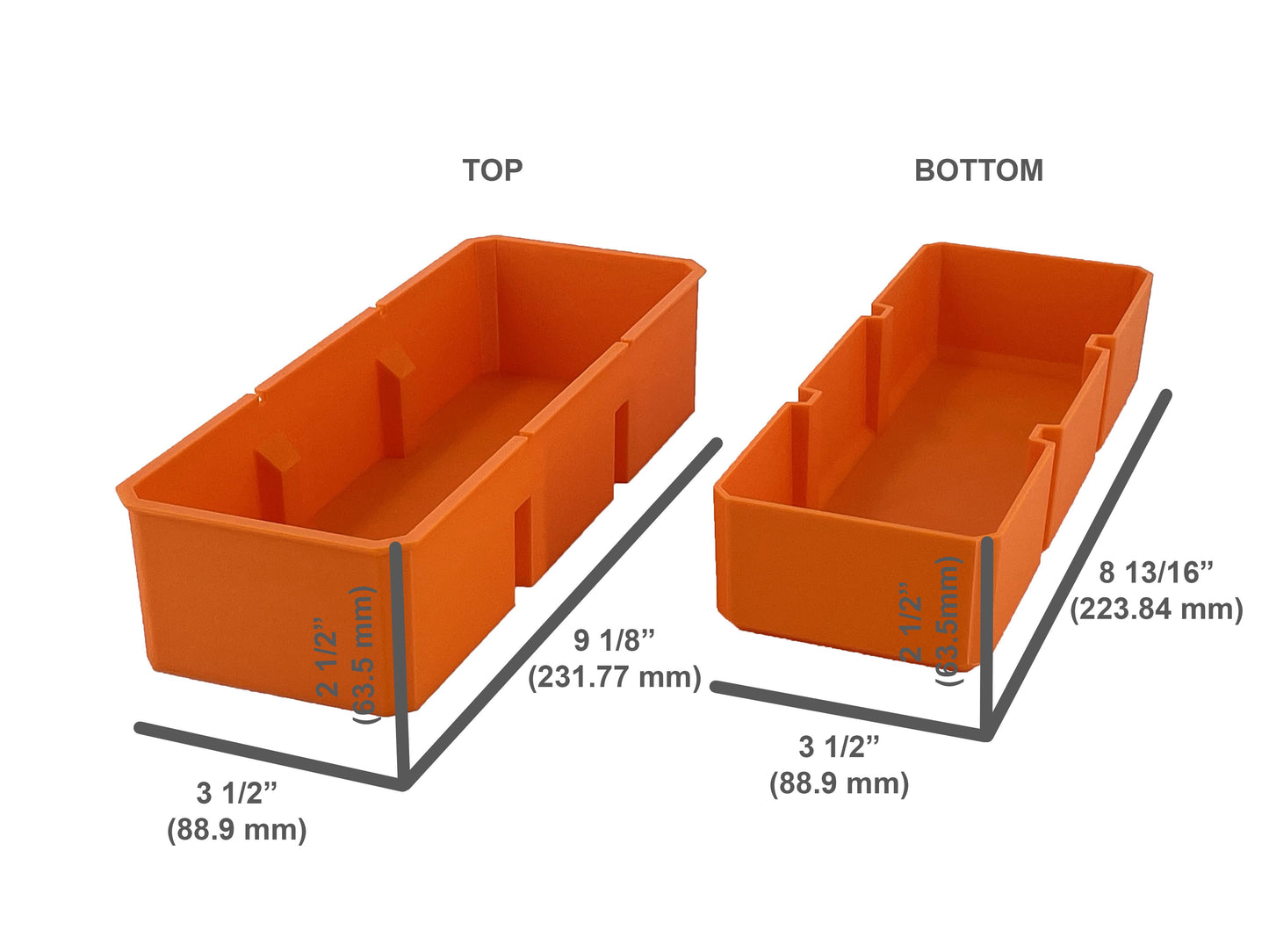 Klein Tools MODbox Tall Component Box, Half Width Organizer Compatible Large Nesting Insert Bins - Orange