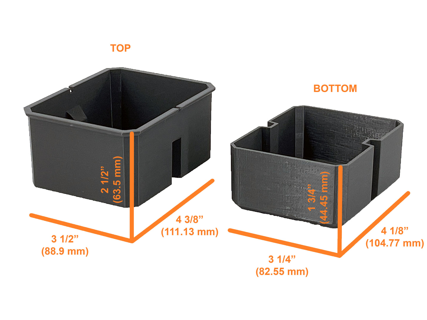Klein Tools MODbox Tall Component Box, Half Width Organizer Compatible Small Nesting Insert Bins - Gray