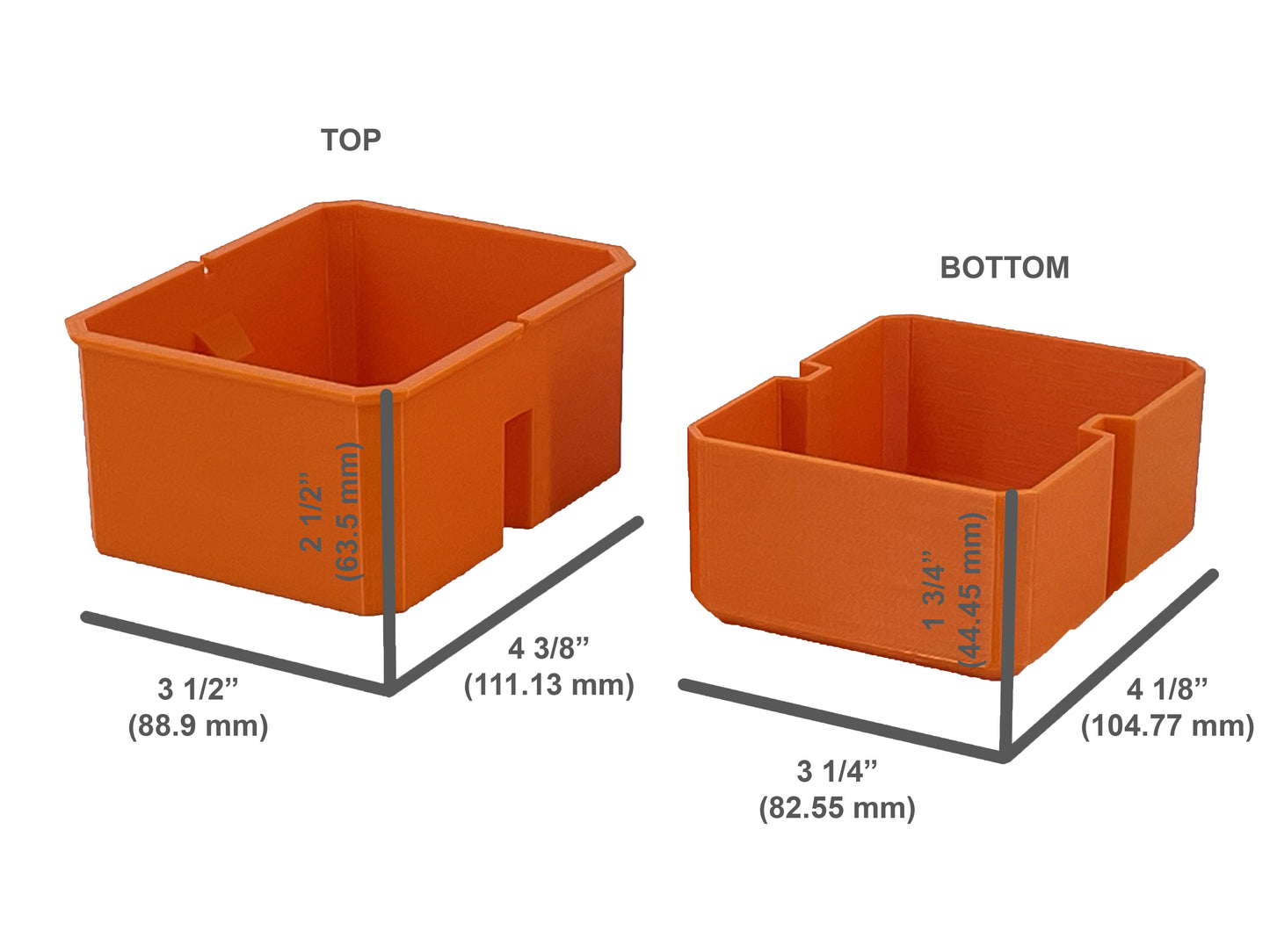 Klein Tools MODbox Tall Component Box, Half Width Organizer Compatible Small Nesting Insert Bins - Orange