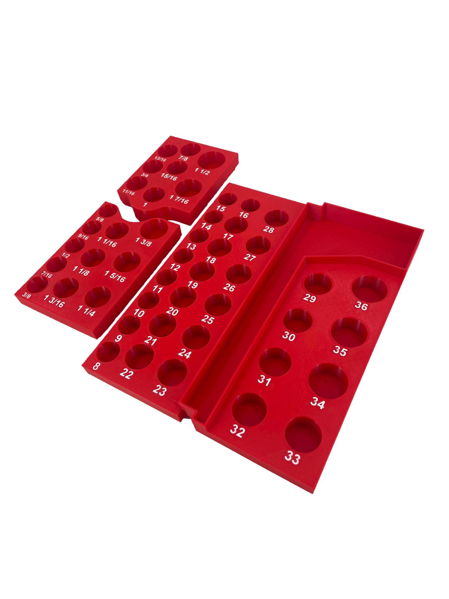 Milwaukee Packout 2 Drawer Tool Box Compatible 1/2" Drive Deep Socket Tray Insert - Red