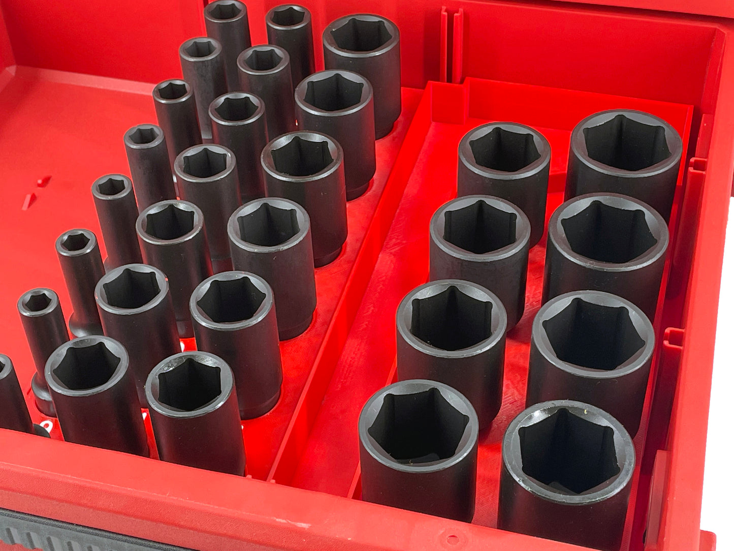 Milwaukee Packout 2 Drawer Tool Box Compatible 1/2" Drive Deep Socket Tray Insert - Red