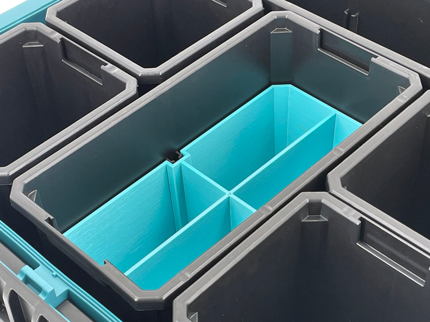Makita MAKTRAK Deep Medium Organizer Box Compatible Large Nesting Bins - Teal