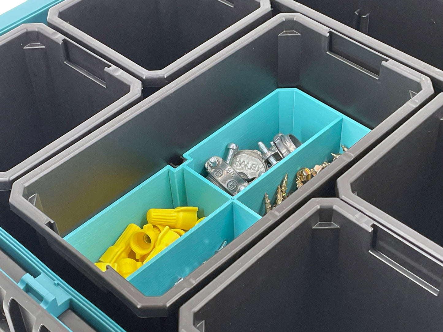 Makita MAKTRAK Deep Medium Organizer Box Compatible Large Nesting Bins - Teal