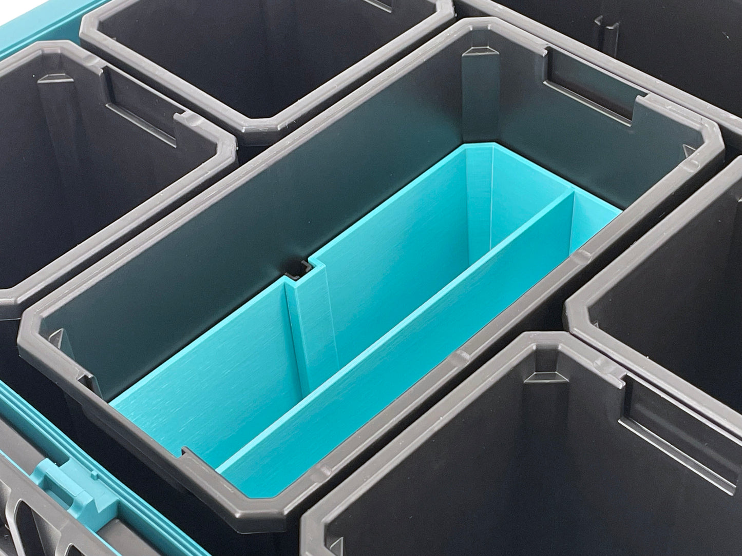 Makita MAKTRAK Deep Medium Organizer Box Compatible Large Nesting Bins - Teal