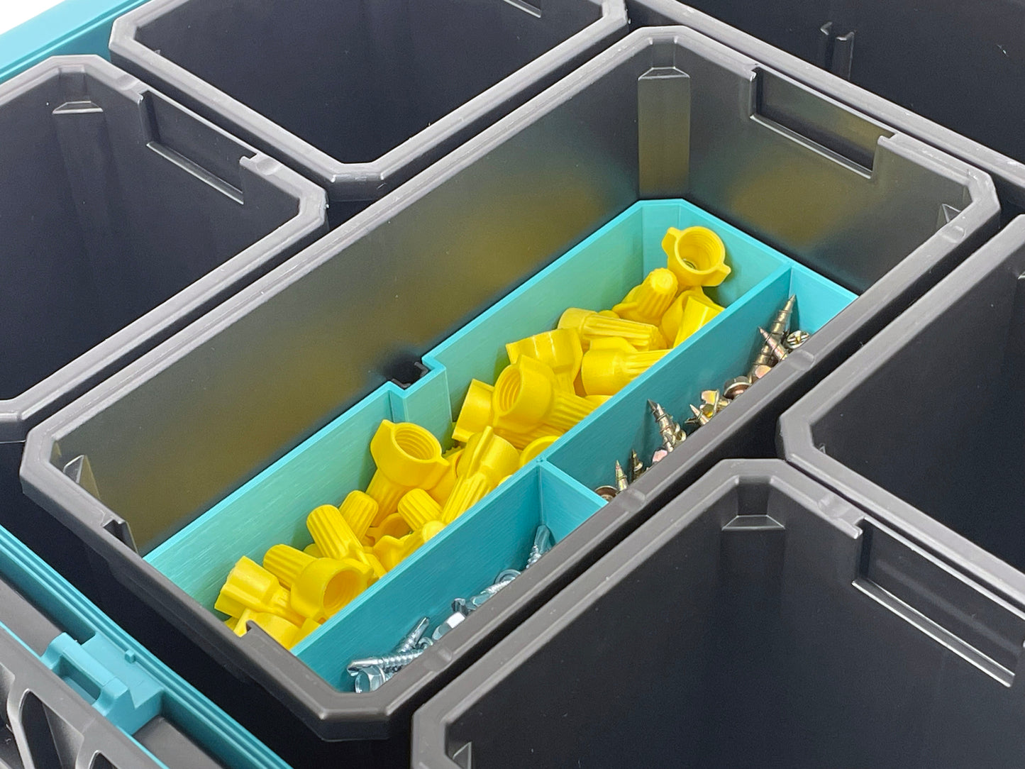 Makita MAKTRAK Deep Medium Organizer Box Compatible Large Nesting Bins - Teal