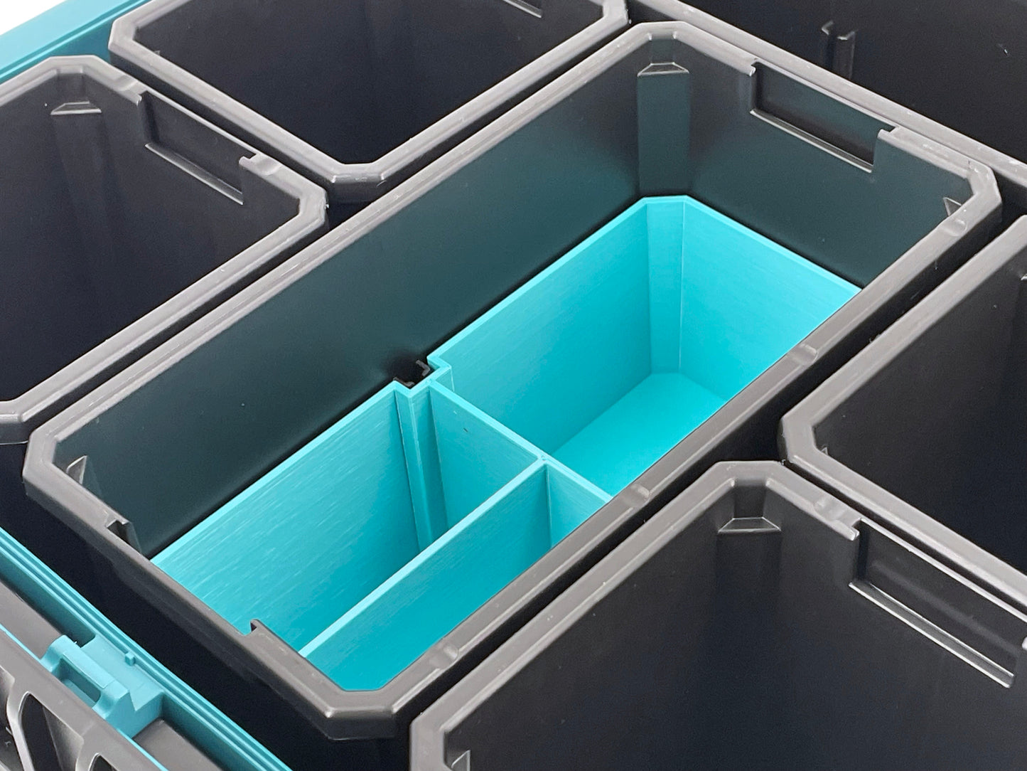 Makita MAKTRAK Deep Medium Organizer Box Compatible Large Nesting Bins - Teal