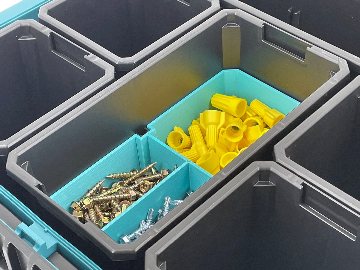 Makita MAKTRAK Deep Medium Organizer Box Compatible Large Nesting Bins - Teal