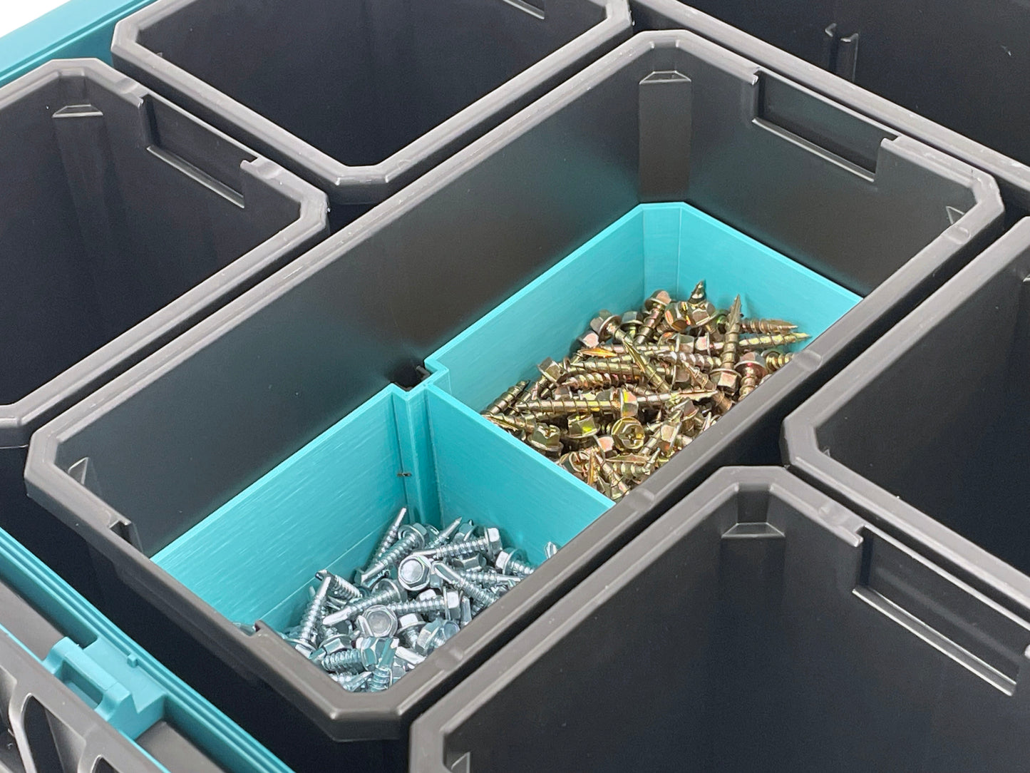 Makita MAKTRAK Deep Medium Organizer Box Compatible Large Nesting Bins - Teal