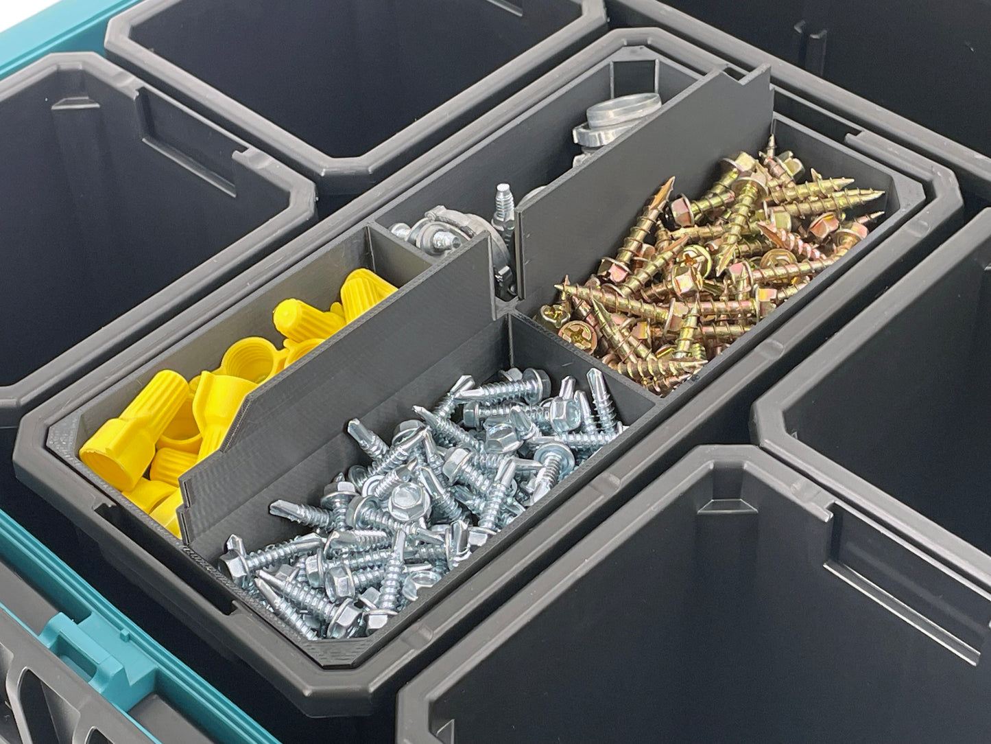 Makita MAKTRAK Deep Medium Organizer Box Compatible Large Nesting Bins - Black