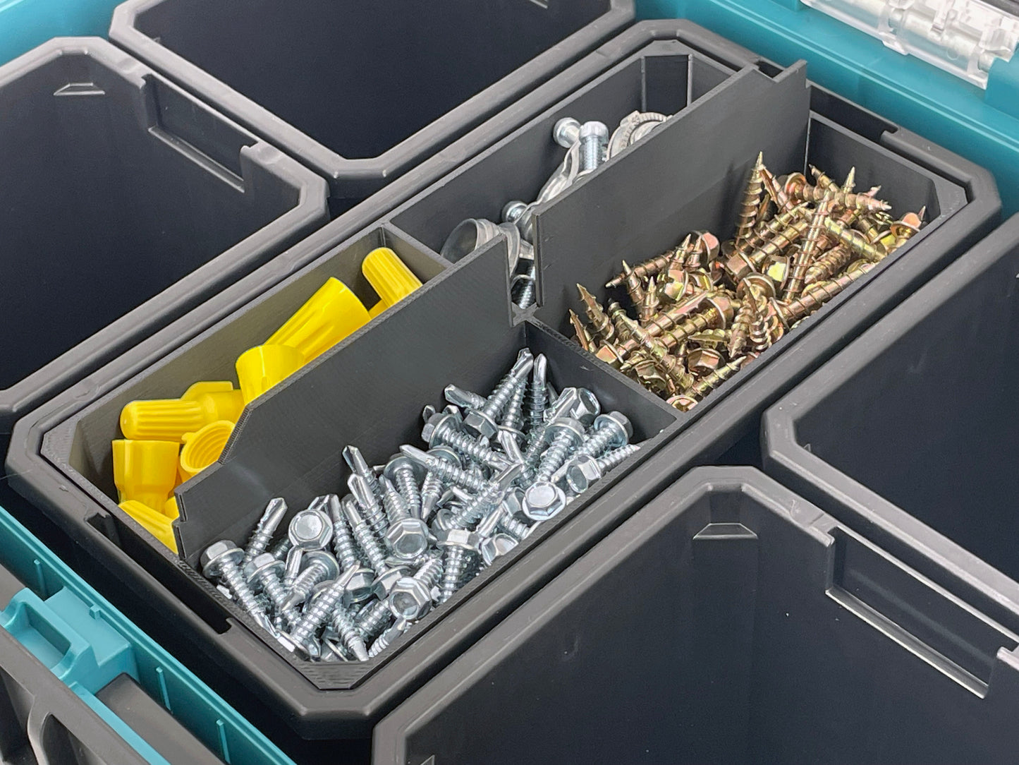 Makita MAKTRAK Deep Compact Organizer Box Compatible Large Nesting Bins - Black