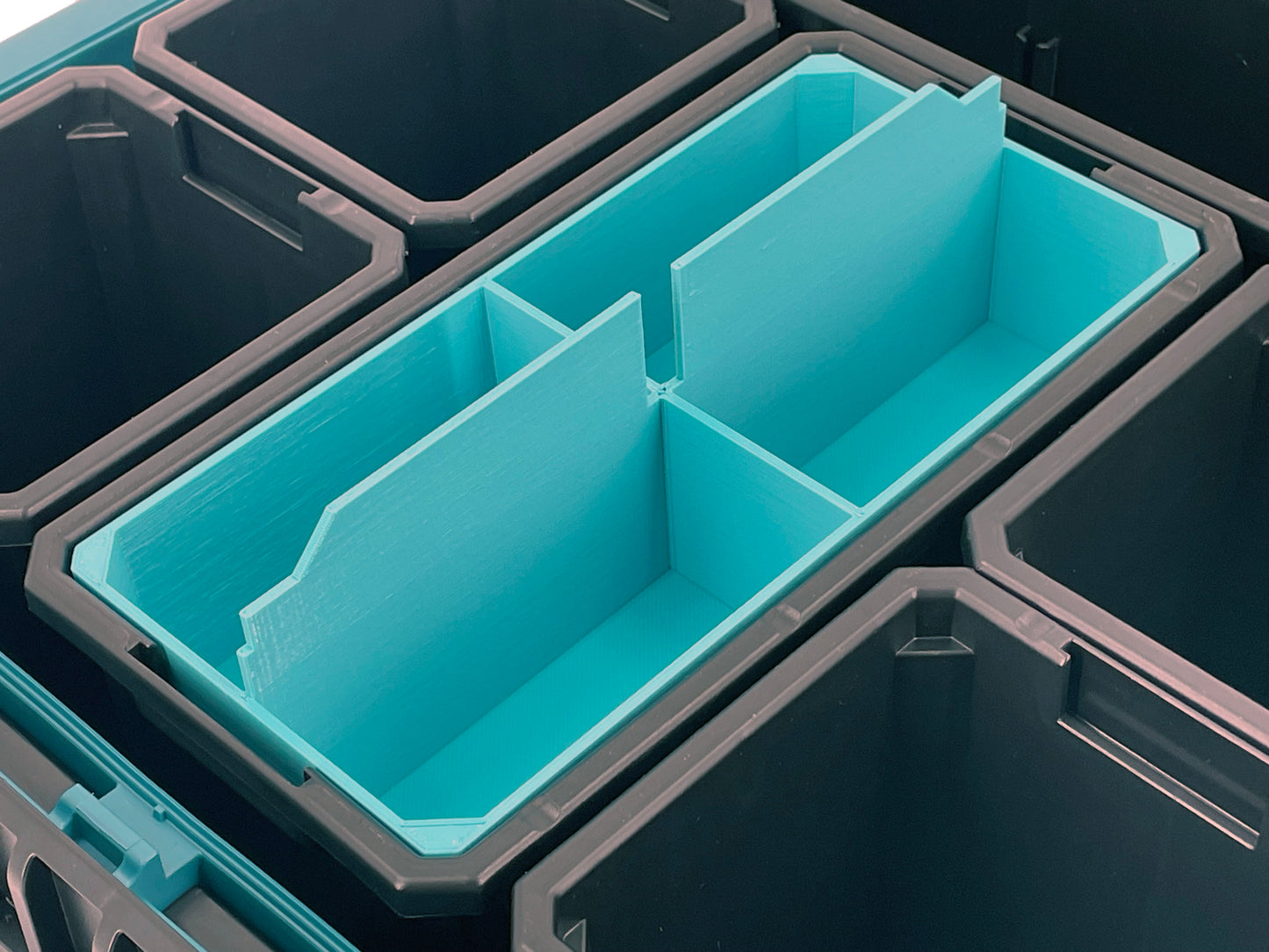 Makita MAKTRAK Deep Medium Organizer Box Compatible Large Nesting Bins - Teal