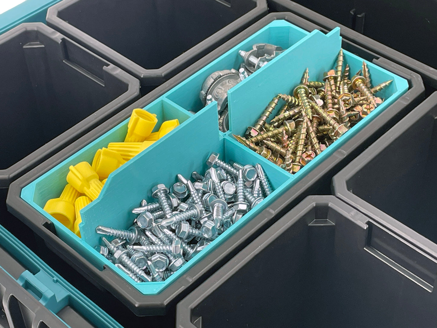 Makita MAKTRAK Deep Medium Organizer Box Compatible Large Nesting Bins - Teal