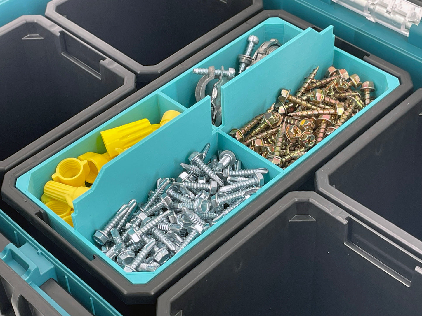 Makita MAKTRAK Deep Compact Organizer Box Compatible Large Nesting Bins - Teal