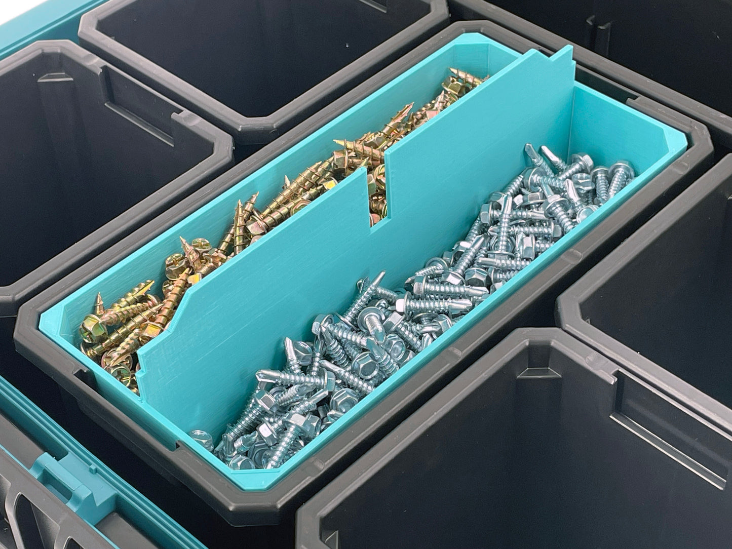 Makita MAKTRAK Deep Medium Organizer Box Compatible Large Nesting Bins - Teal