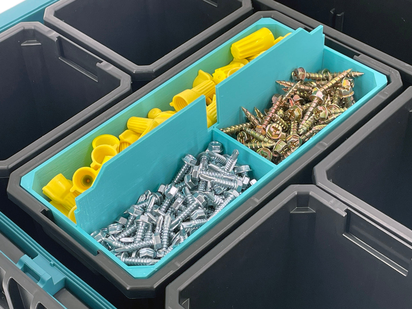 Makita MAKTRAK Deep Medium Organizer Box Compatible Large Nesting Bins - Teal