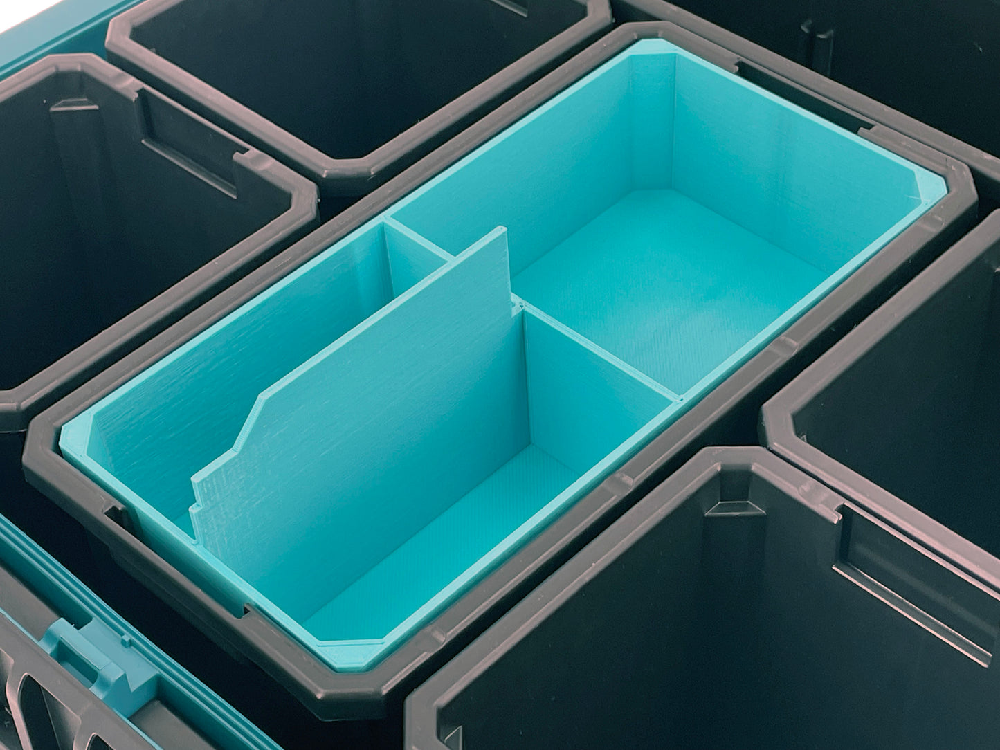 Makita MAKTRAK Deep Medium Organizer Box Compatible Large Nesting Bins - Teal