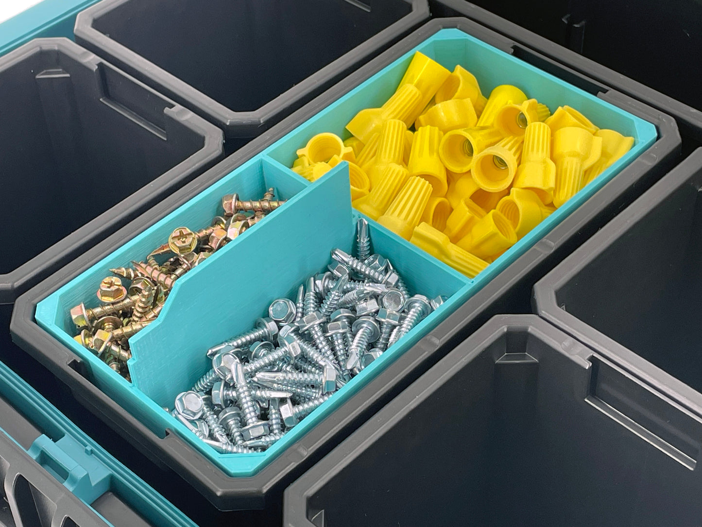 Makita MAKTRAK Deep Medium Organizer Box Compatible Large Nesting Bins - Teal
