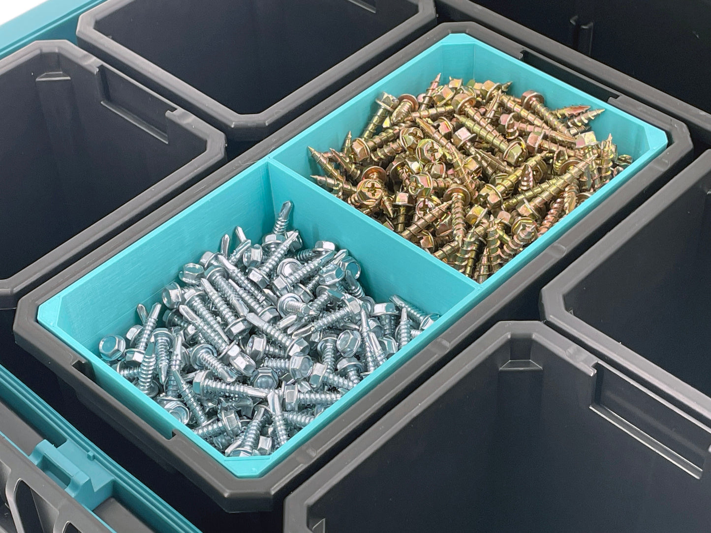 Makita MAKTRAK Deep Medium Organizer Box Compatible Large Nesting Bins - Teal