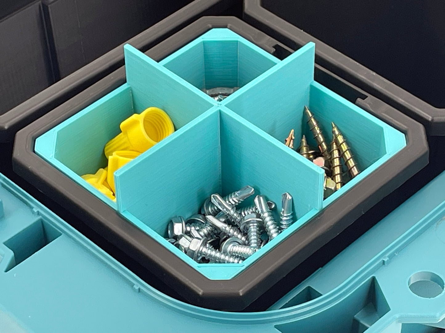 Makita MAKTRAK Deep Compact Organizer Box Compatible Small Nesting Bins - Teal