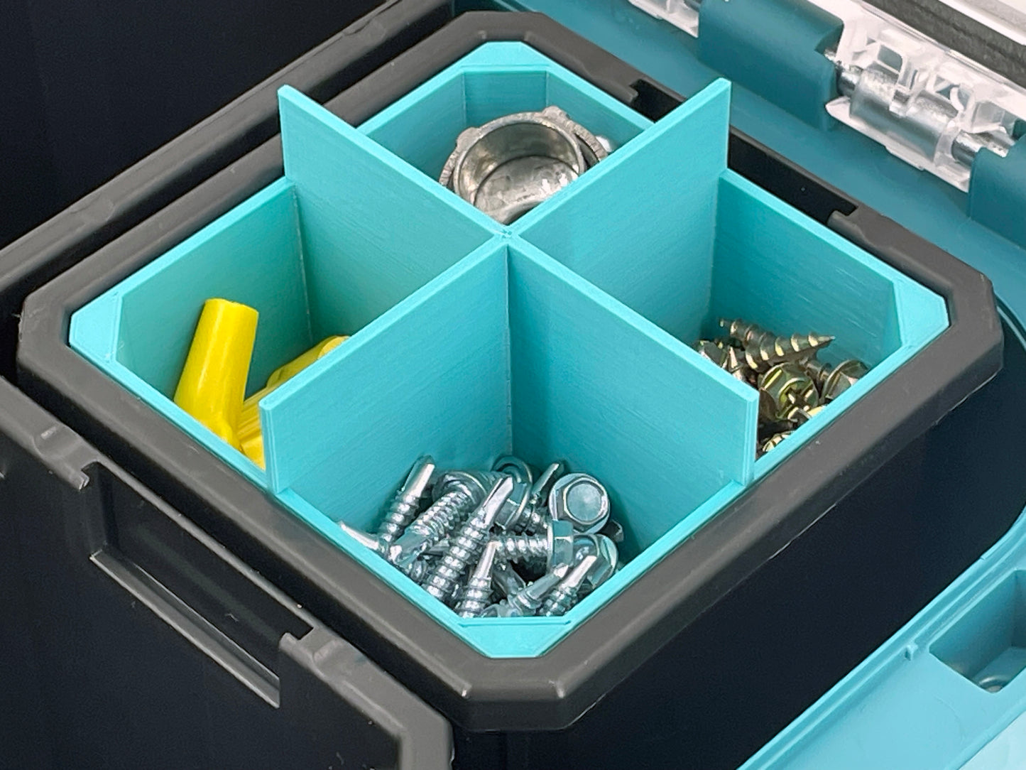 Makita MAKTRAK Deep Medium Organizer Box Compatible Small Nesting Bins - Teal