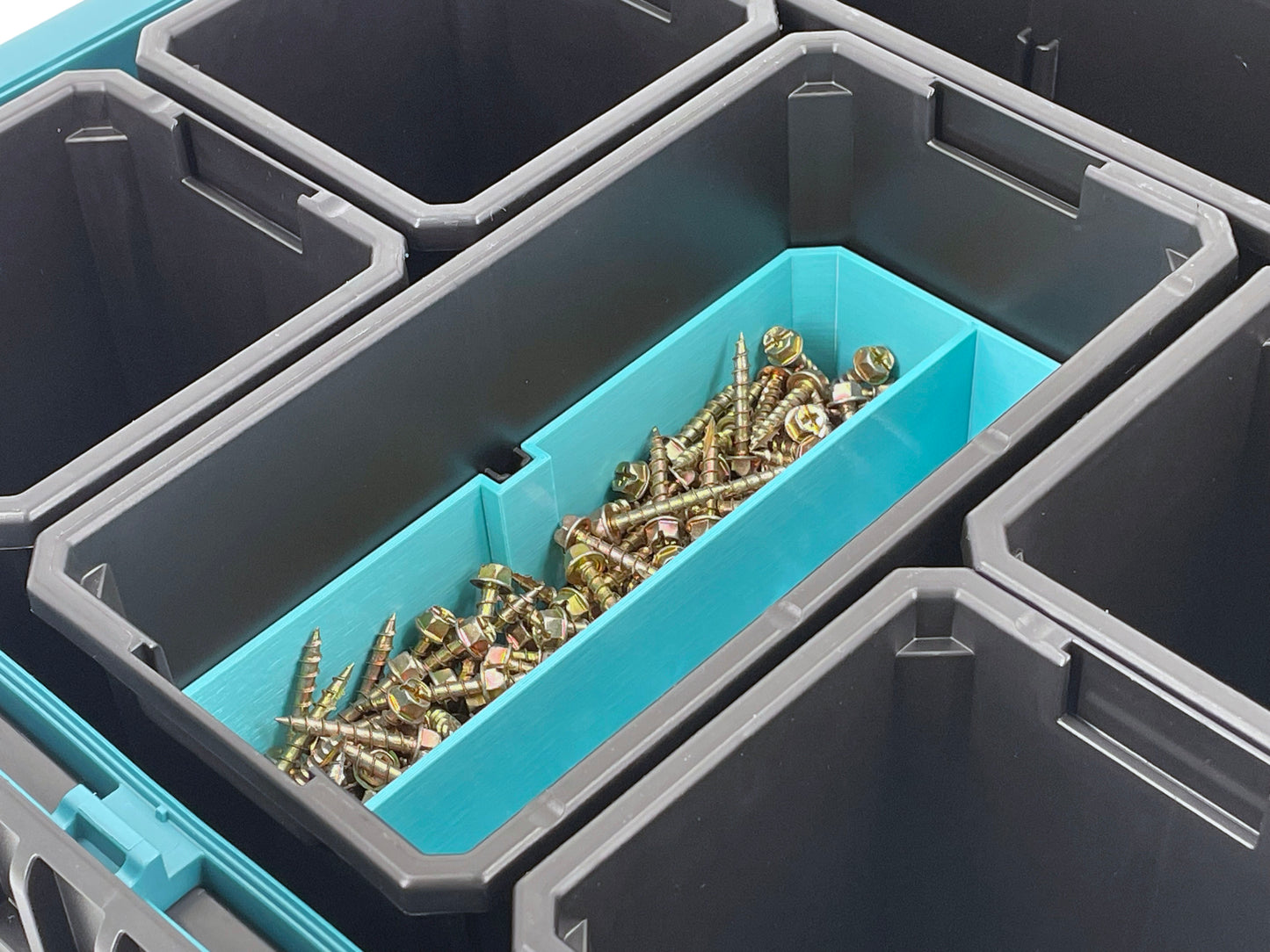 Makita MAKTRAK Deep Medium Organizer Box Compatible Large Nesting Bins - Teal
